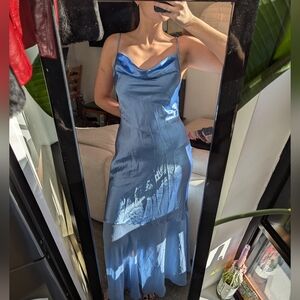 Vintage Cowl Neck Open Back Dress